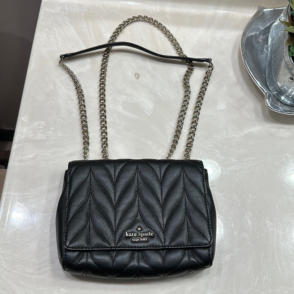 Kate spade black leather shoulder bag